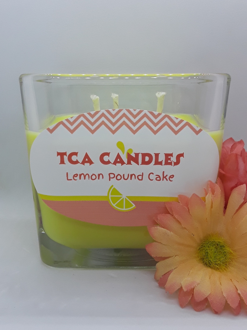 Lemon Pound Cake Scented Glass Candle - Yellow